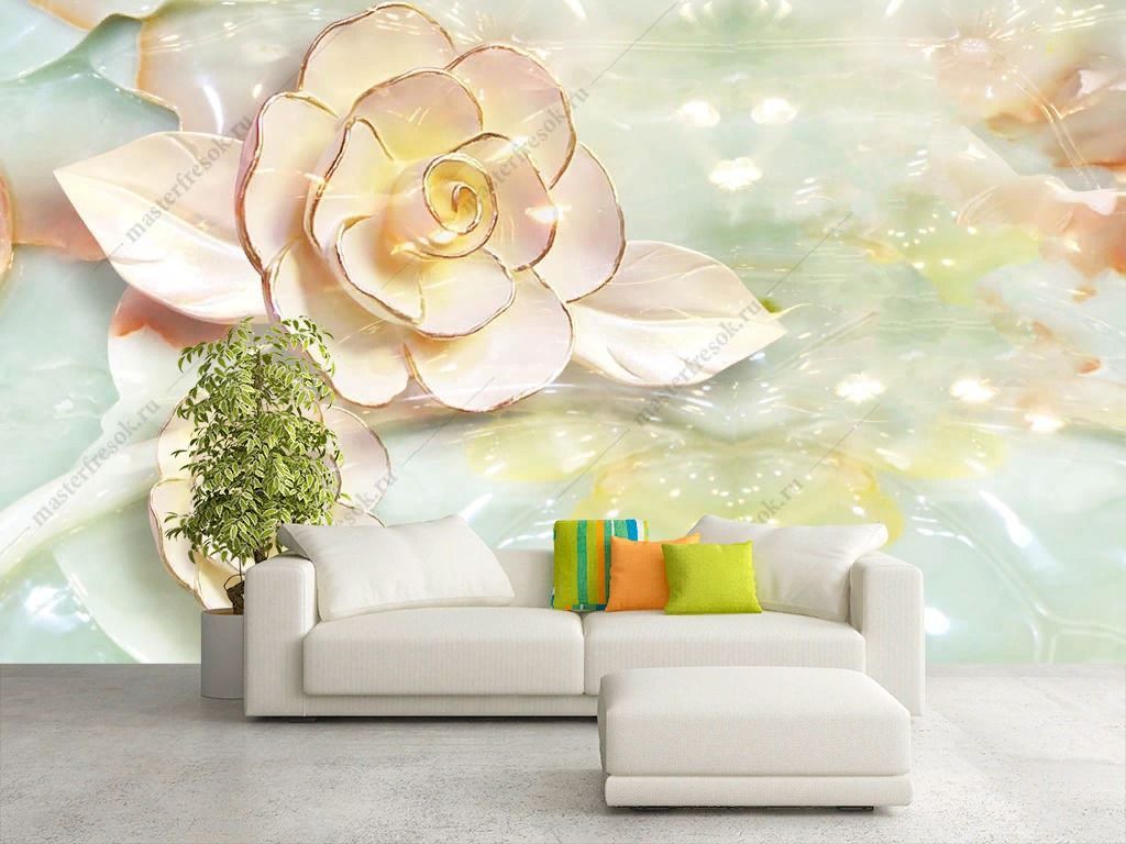 Фотообои 3д Стеклянная роза  10-903