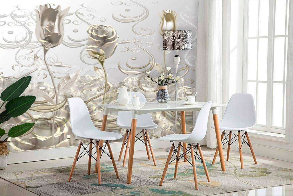 Фотообои Бесшовные обои на стену:  Золотые розы. Артикул: 7-591  