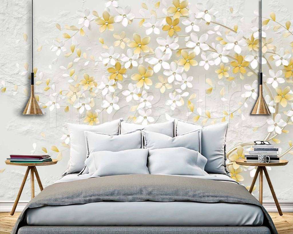 Фотообои в интерьере 3д светлый фон  15-034 фото