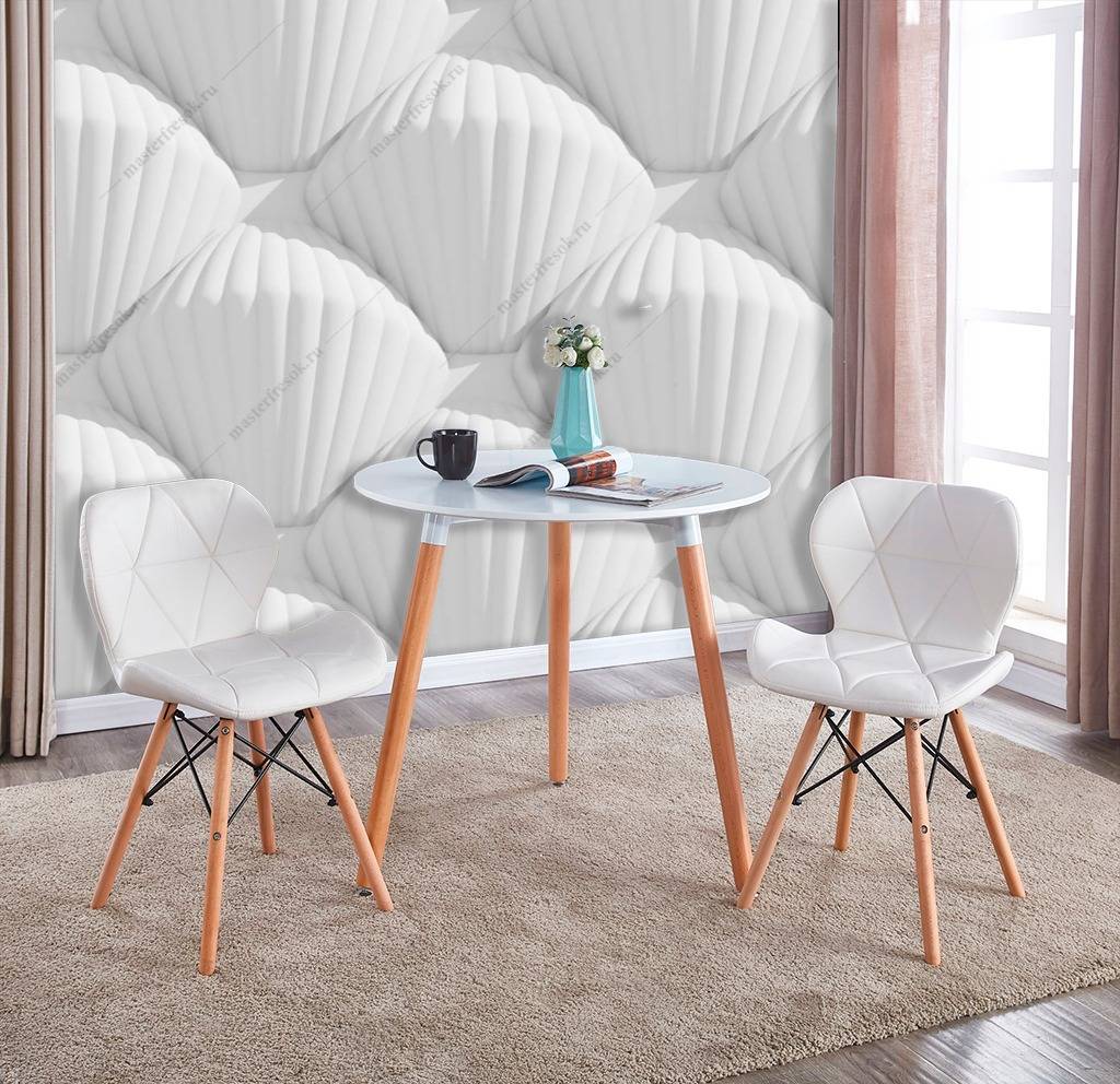 Фотообои 3д белые ракушки  10-807