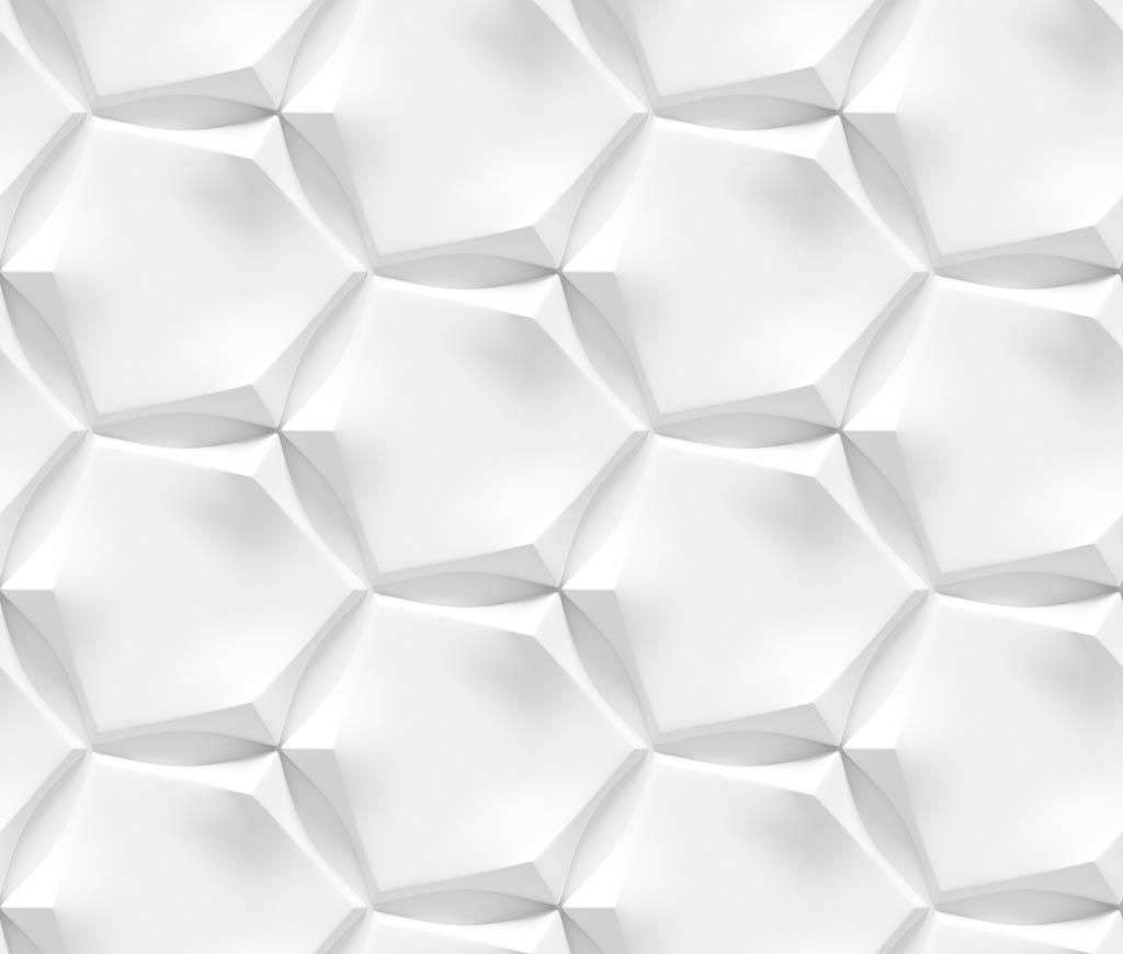 Фотообои в интерьере 3д белые крупные соты  10-817 фото