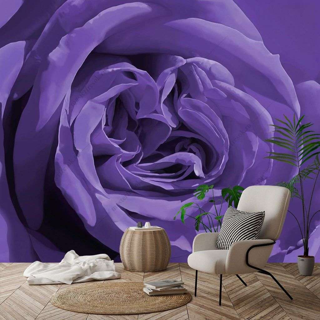Фотообои в интерьере сиреневая роза  9-1431 фото