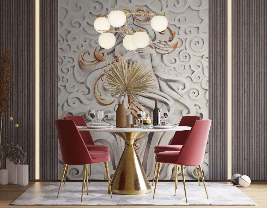 Фотообои в интерьере статуя девушки золотая  10-987 фото