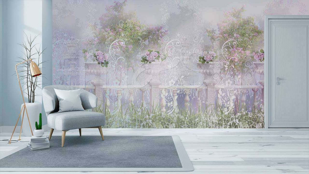 Фотообои Фон с цветами на балконе  7-258