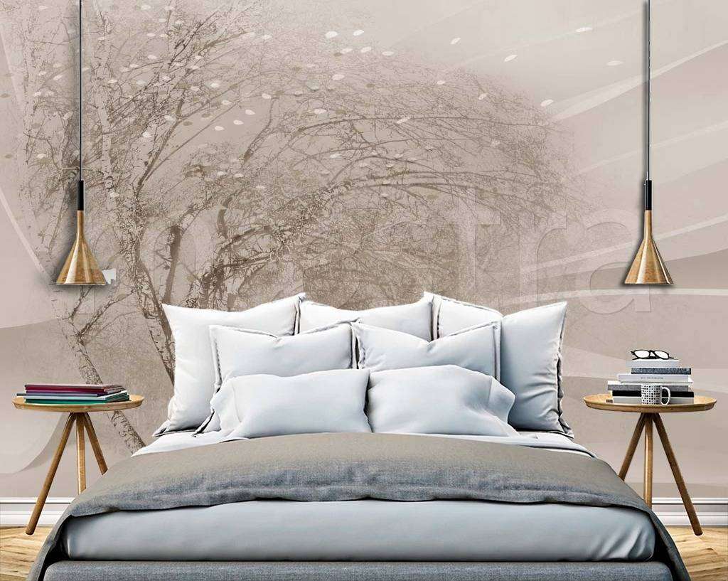 Фотообои в интерьере дерево на ветру в дымке  7-672 фото