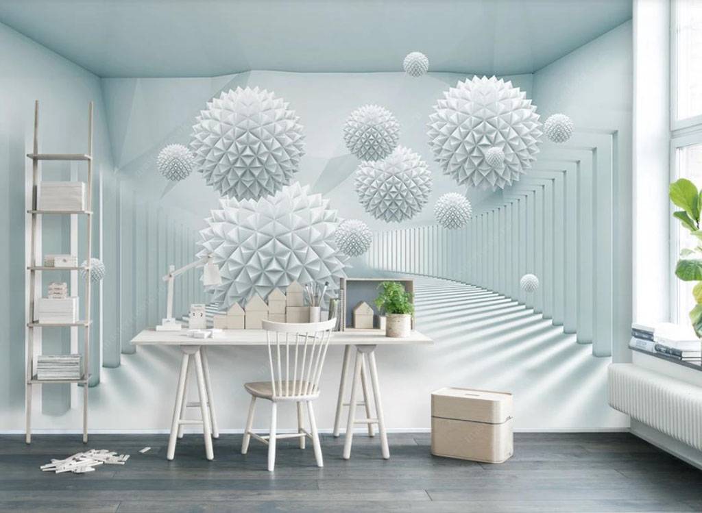 Фотообои Голубые шары 3д  15-705