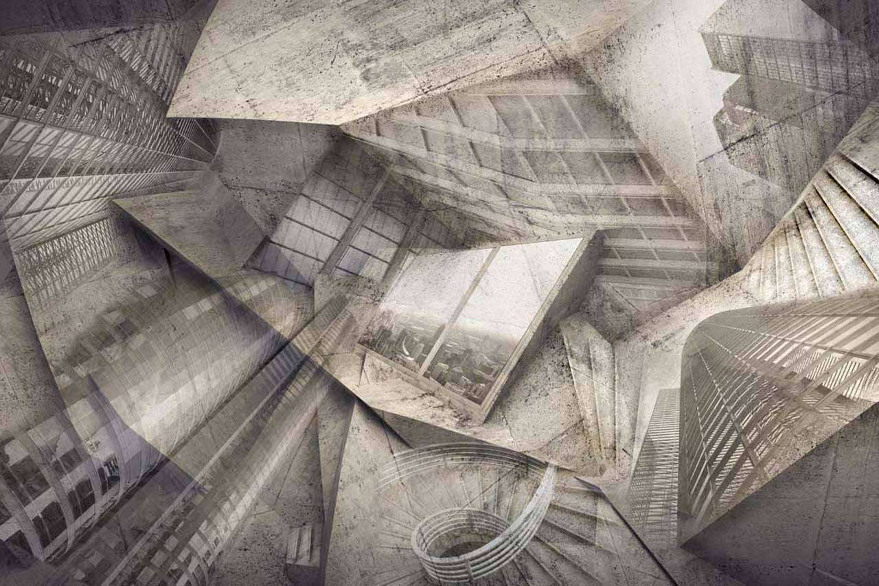 Фотообои в интерьере абстракция, серая картинка  7-380 фото