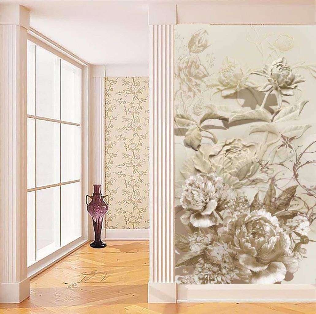 Фотообои РОзы черно белые 3d  7-391