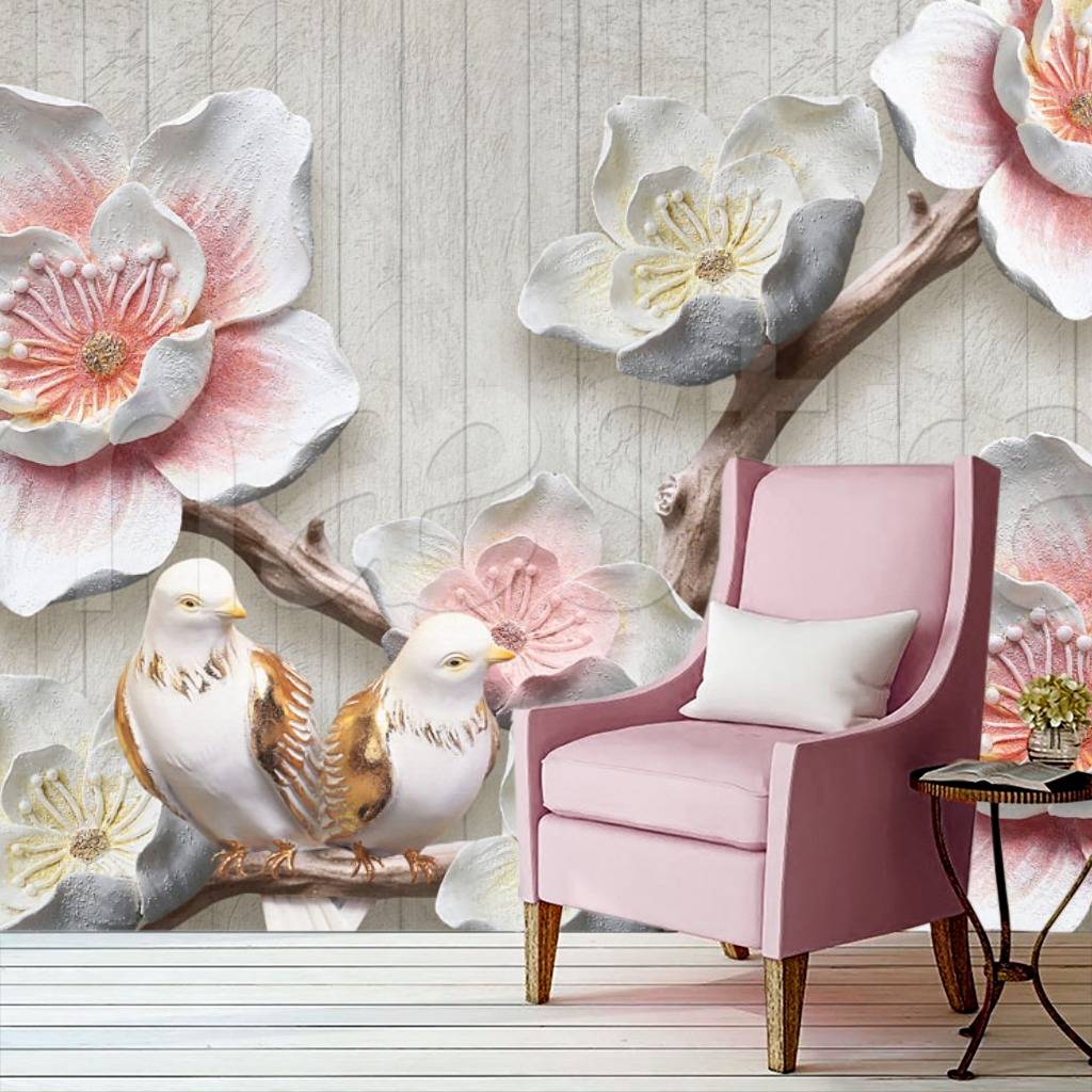 Фотообои 3д розы на ветке  10-577