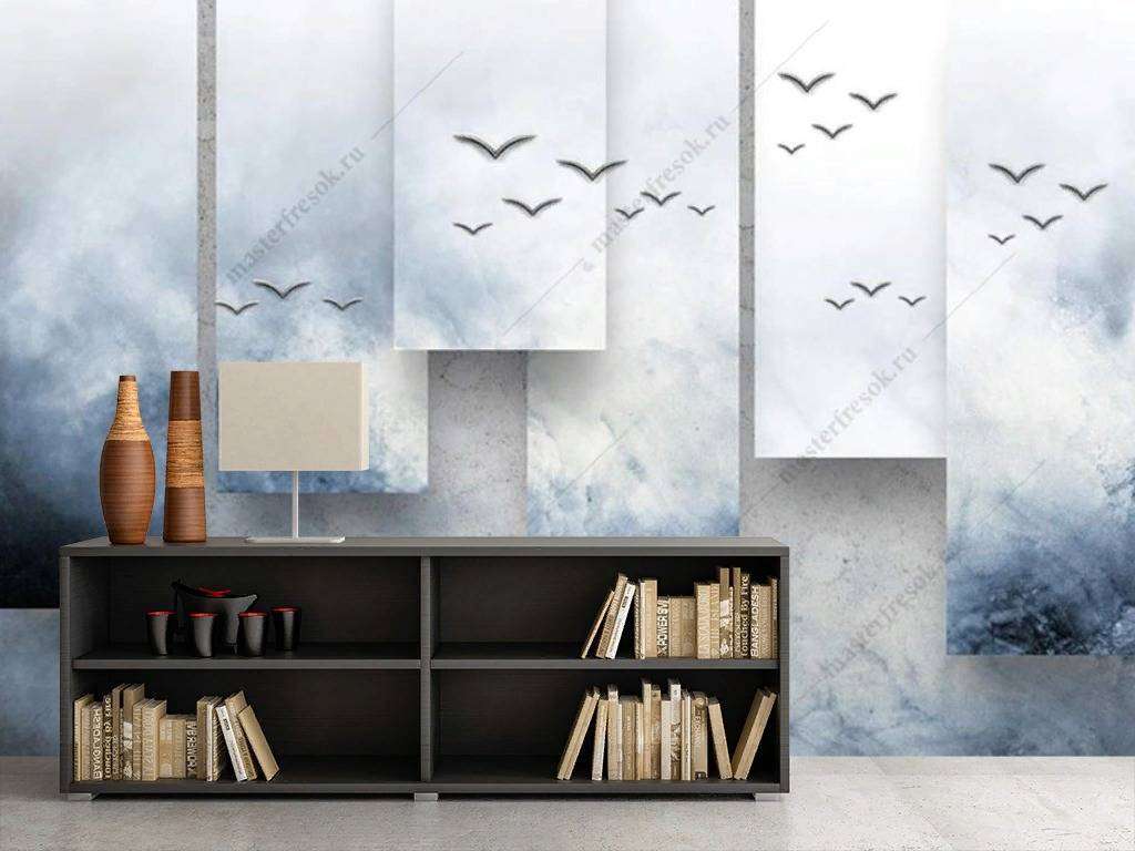 Фотообои в интерьере геомерия-картина  16-132 фото