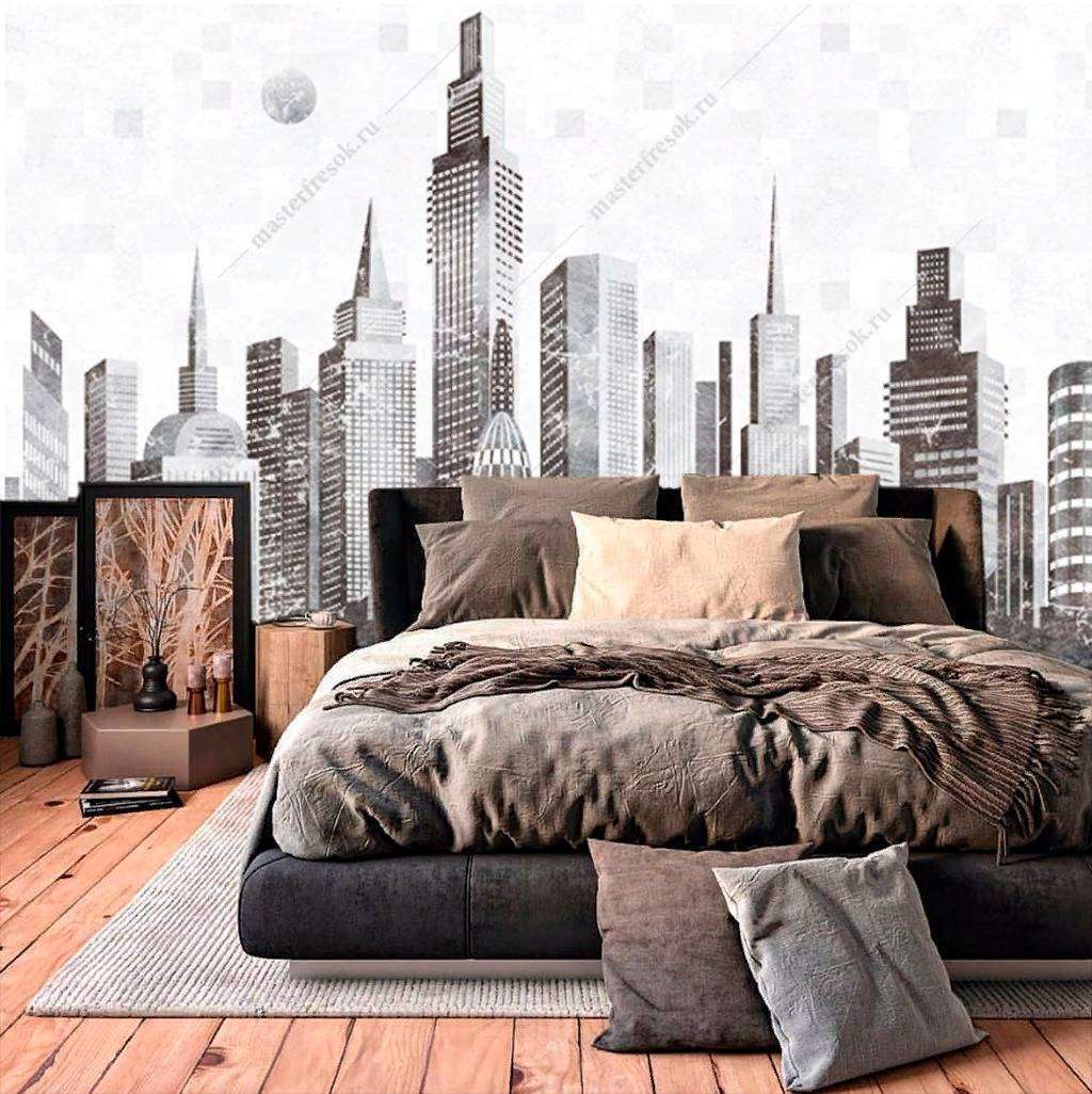Фотообои в интерьере небоскреб скетч  15-866 фото