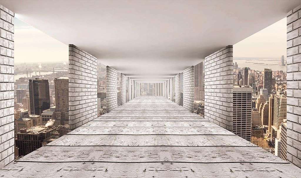 Фотообои в интерьере прямая перспектива  9-1187 фото