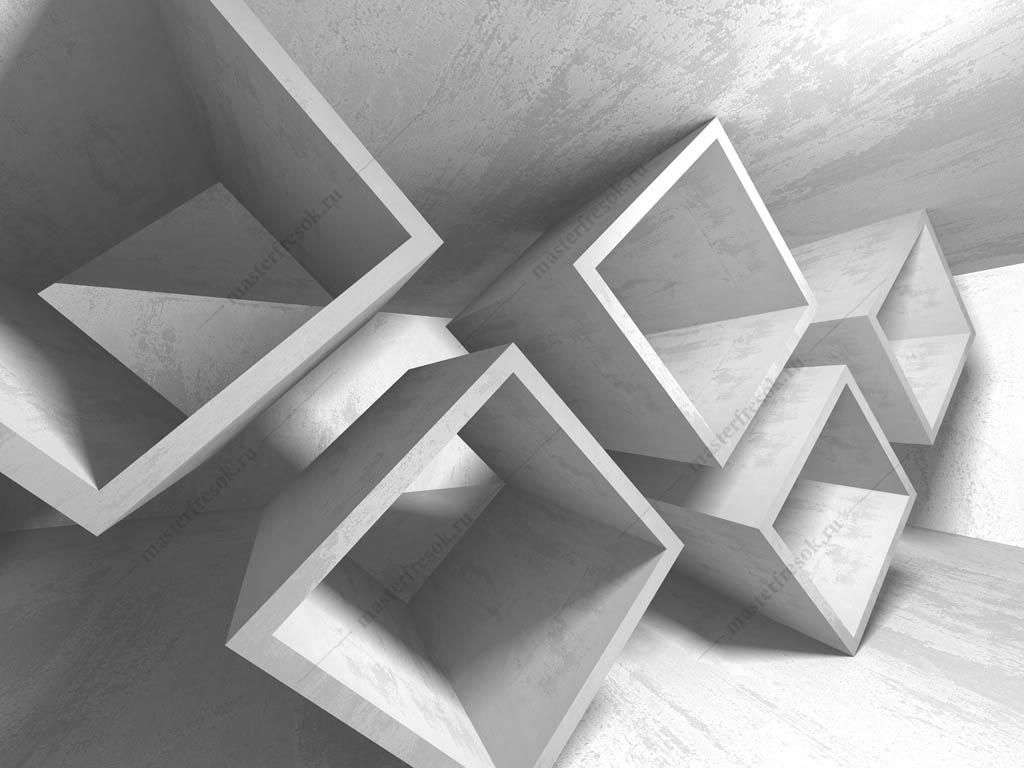 Фотообои в интерьере 3д абстракция бетонная архитектура  10-938 фото