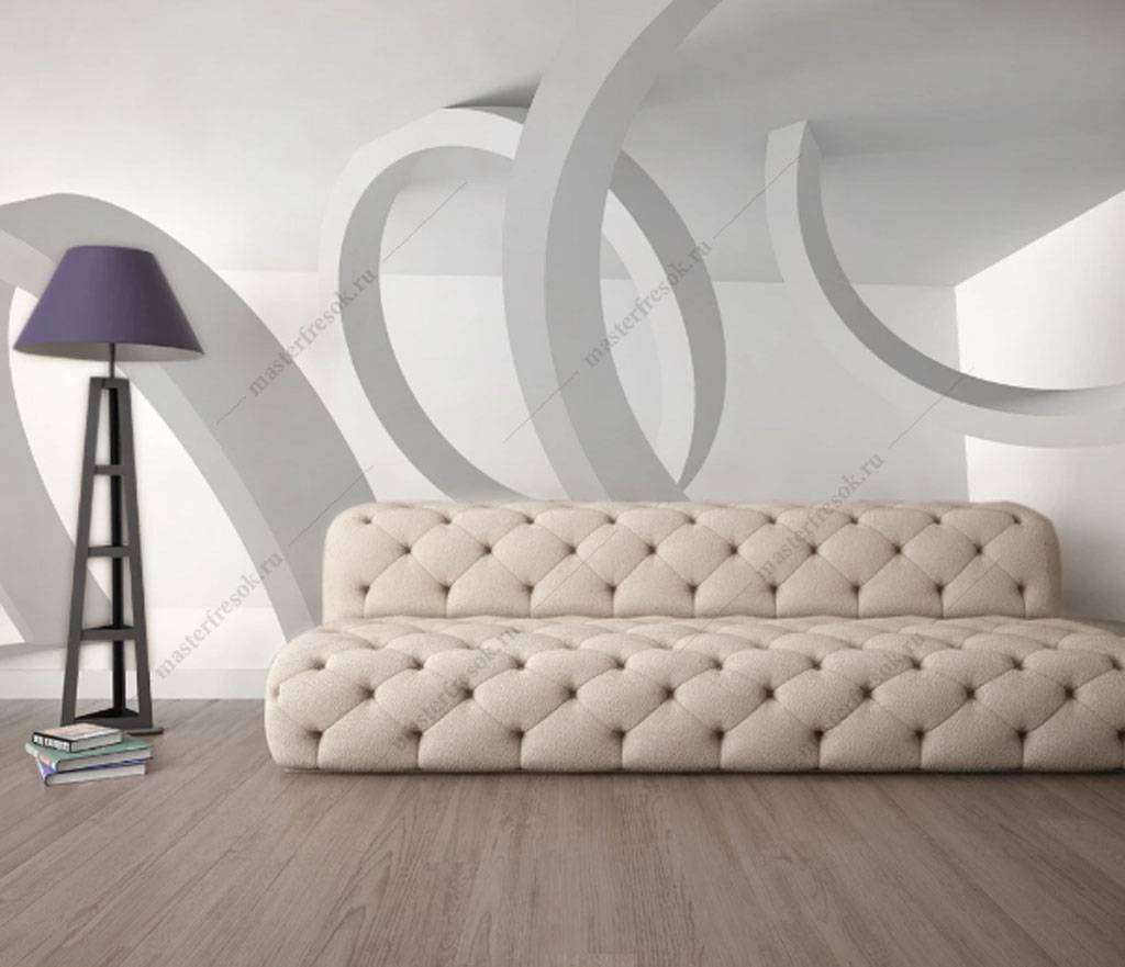 Фотообои в интерьере объемные круги  15-820 фото