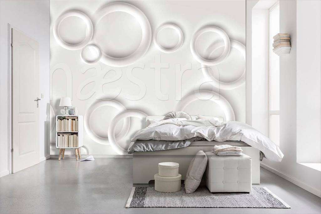 Фотообои 3д круги на сером фоне  10-470