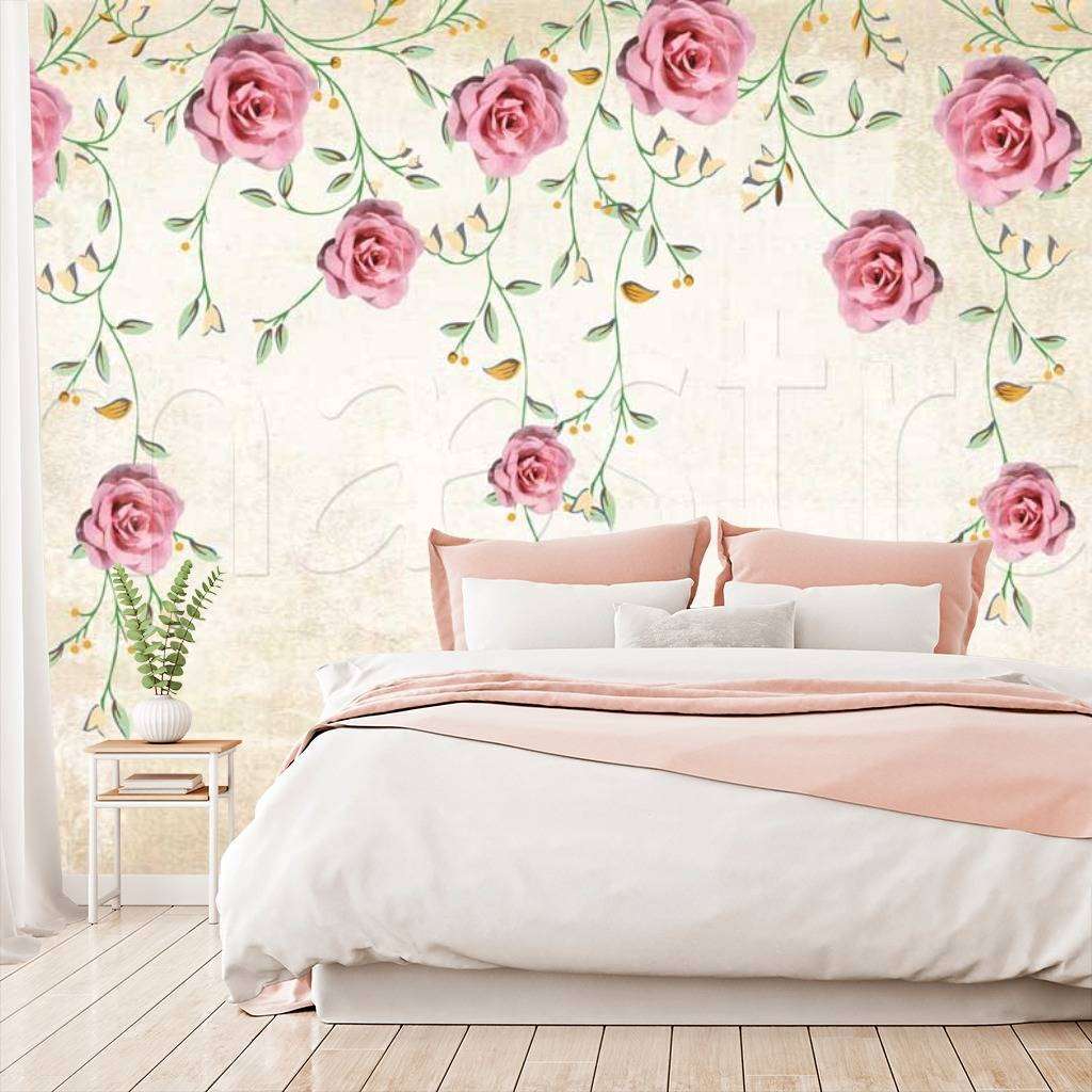 Фотообои Розовые розы на коричневом фоне  10-444