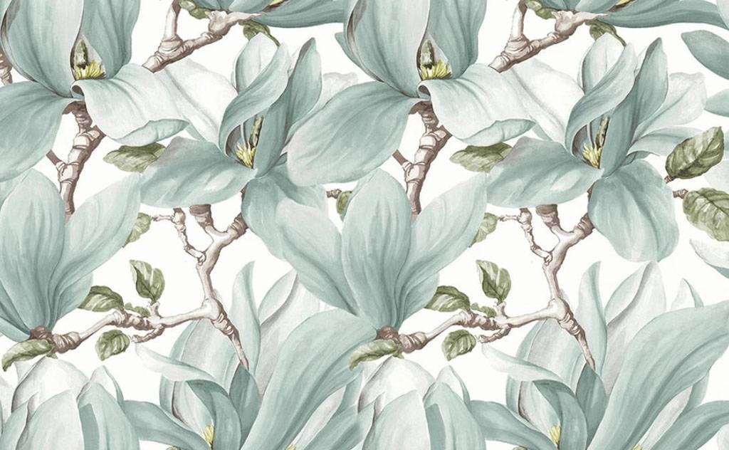 Фотообои в интерьере цветы на ветке  15-745 фото