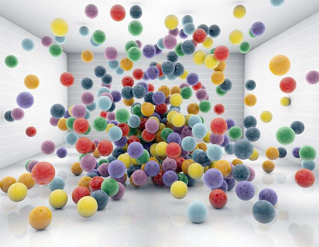 Фотообои в интерьере 3д шарики  10-894 фото