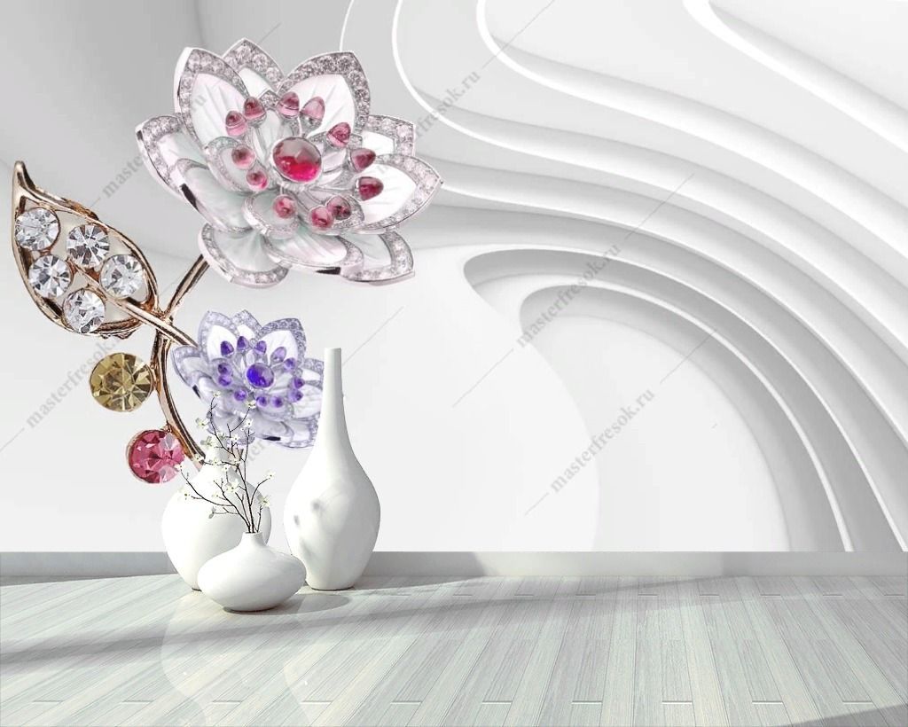 Фотообои 3д Драгоценный цветок  10-919