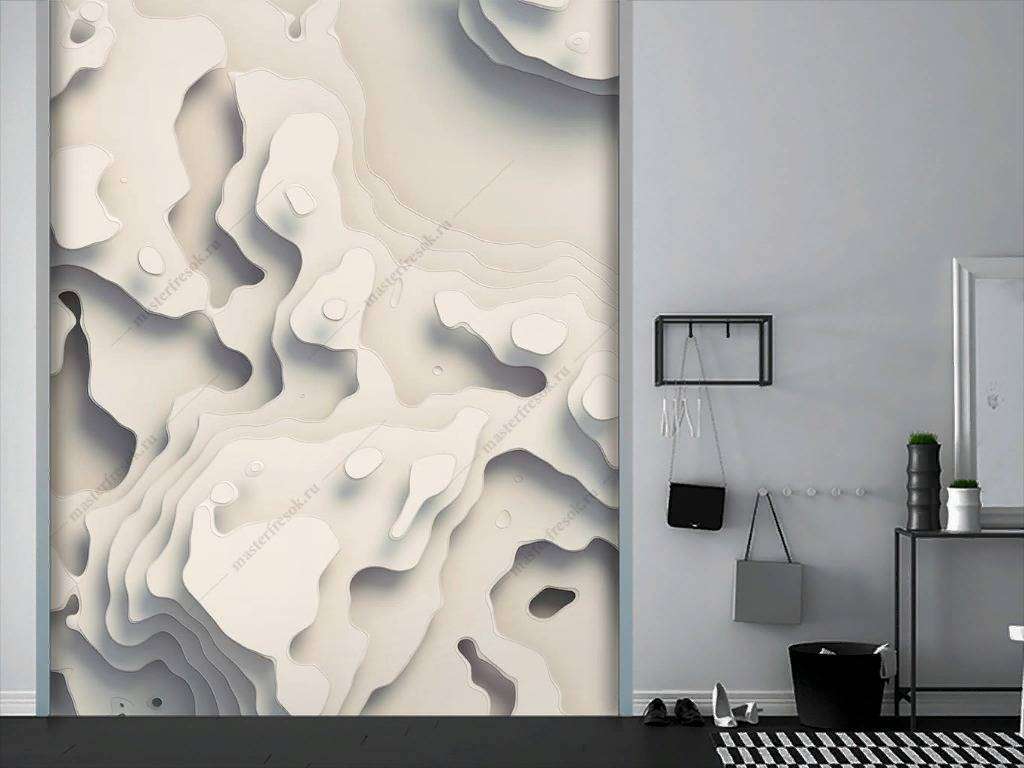 Фотообои в интерьере белая текстура  10-869 фото