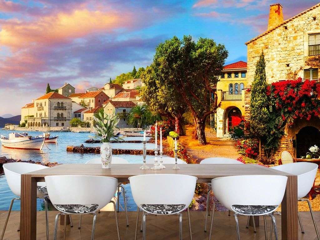 Фотообои в интерьере лодки в италии  9-2069 фото
