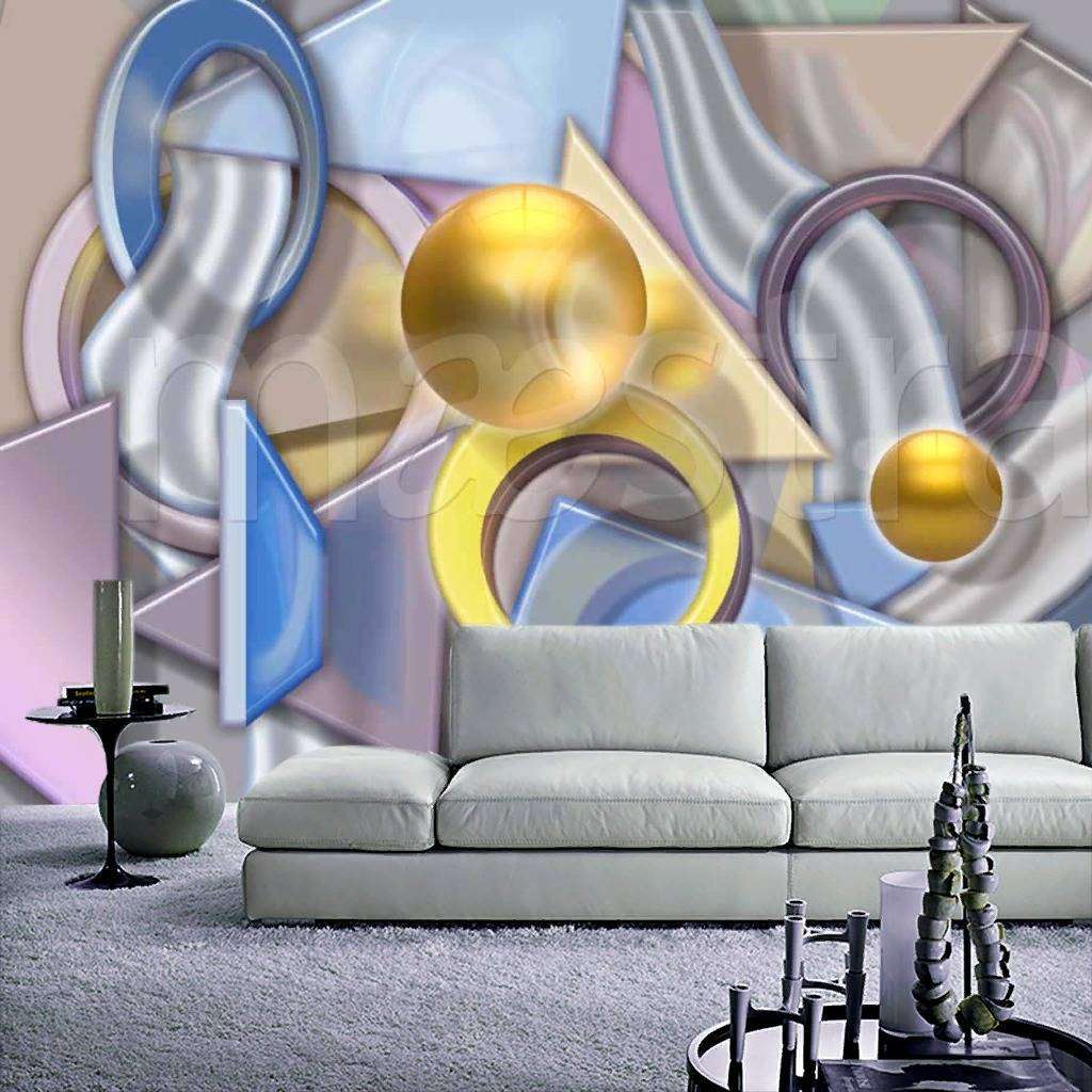 Фотообои в интерьере абстракция геометрическая  7-710 фото