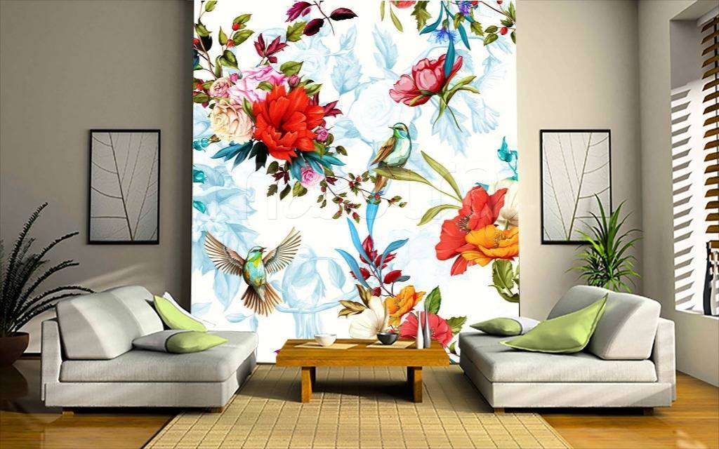 Фотообои Цветы фон в интерьер  9-091