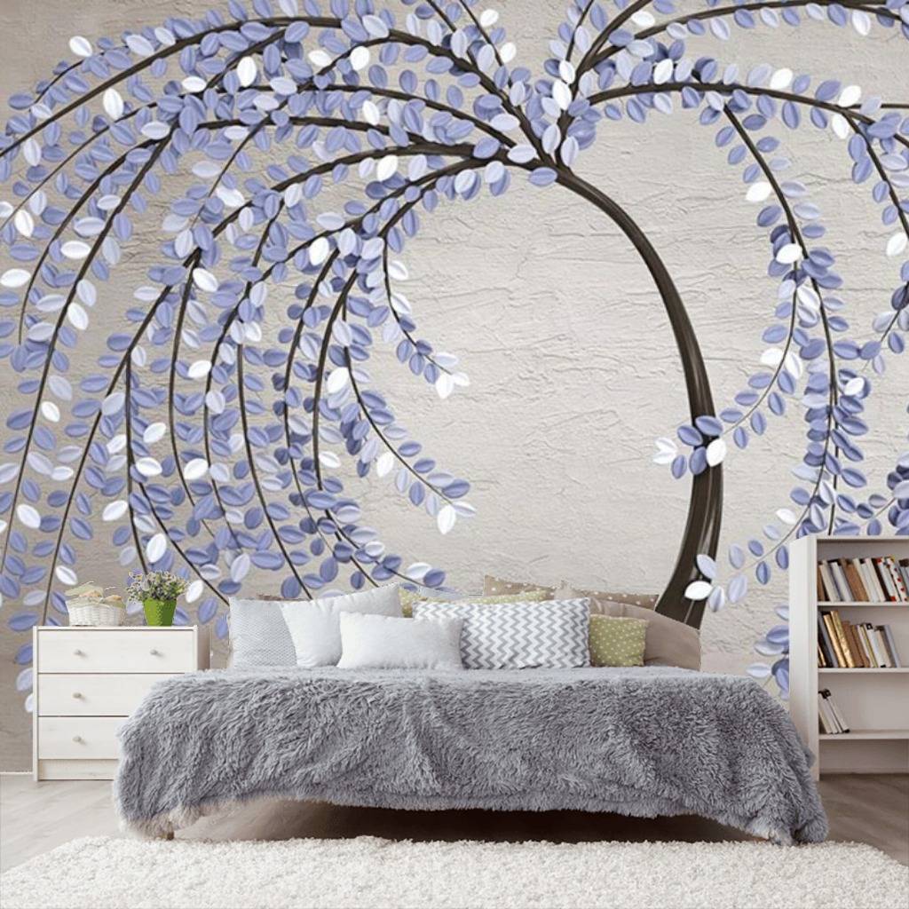 Фотообои Голубые листья  15-594