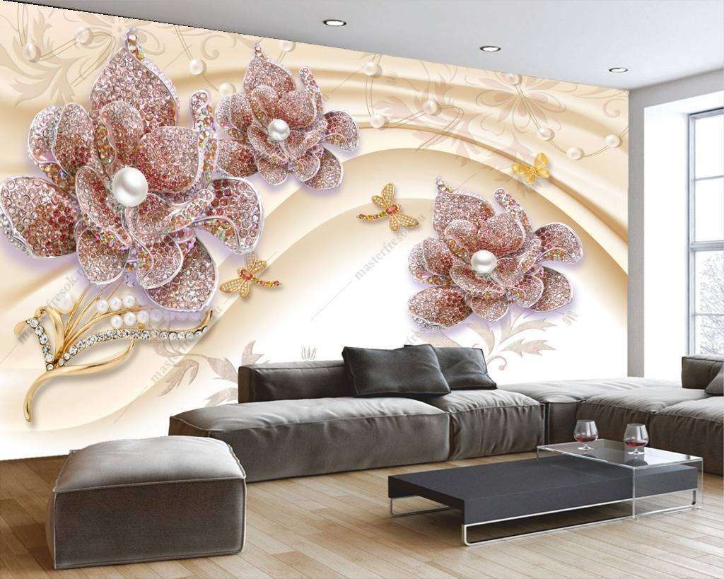 Фотообои Бесшовные обои на стену:  3д драгоценные цветы. Артикул: 10-643  