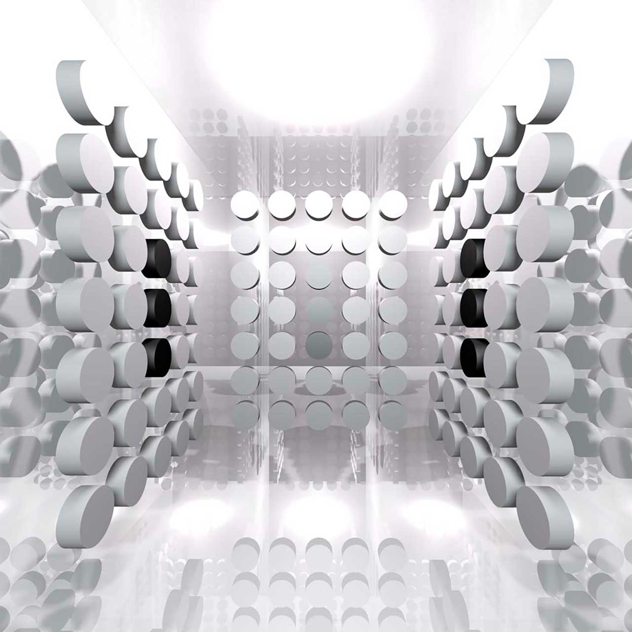 Фотообои в интерьере белые цилиндры  9-195 фото