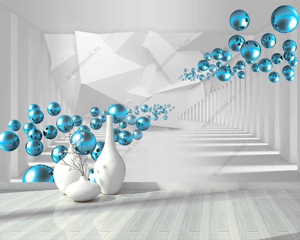 Фотообои 3д Шары бирюза  10-902
