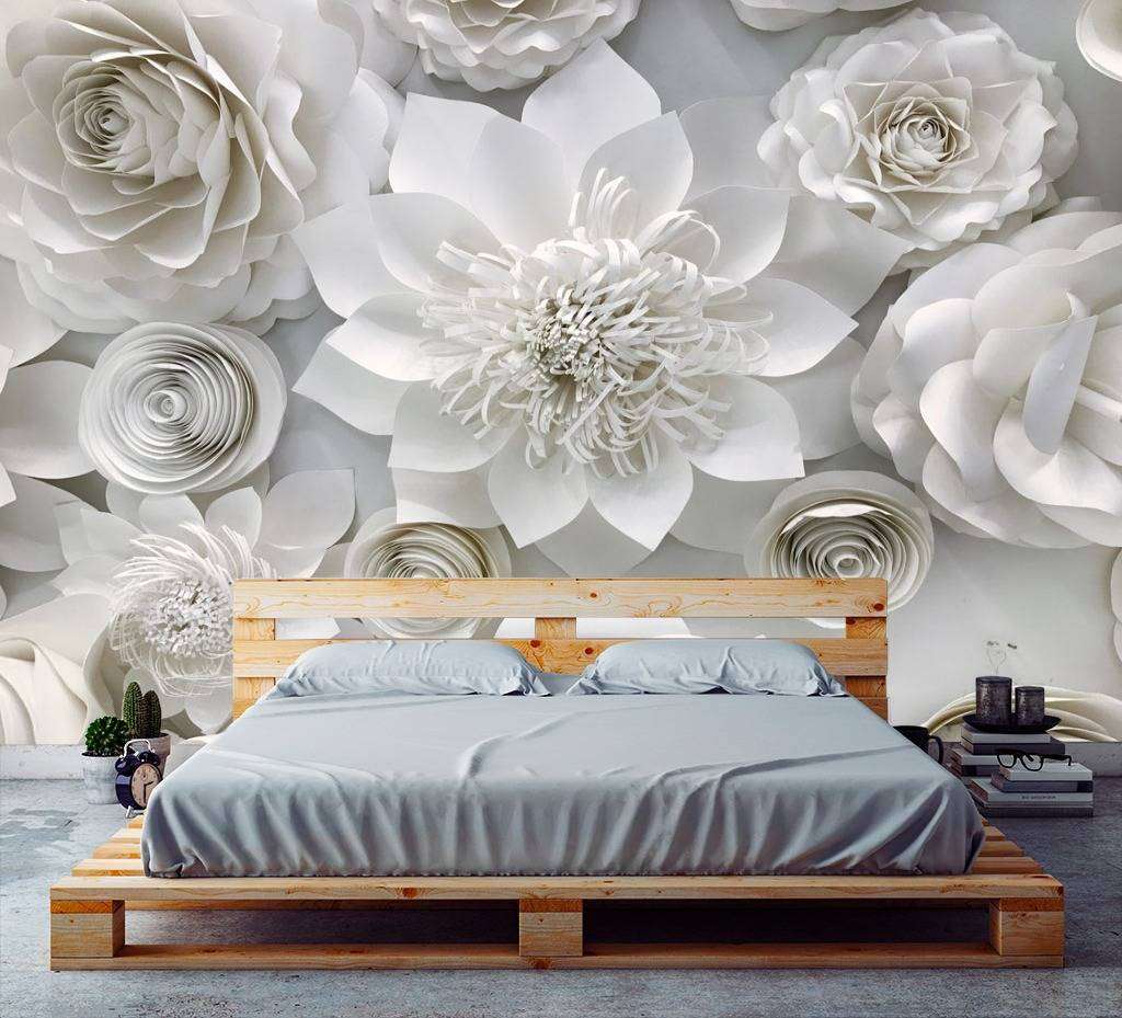 Фотообои в интерьере цветы из бумаги  10-606 фото