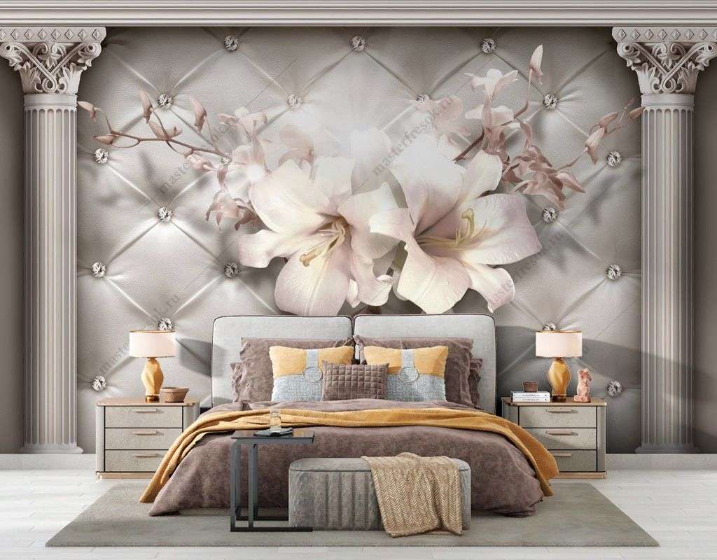 Фотообои в интерьере лилии в стиле барокко  10-979 фото