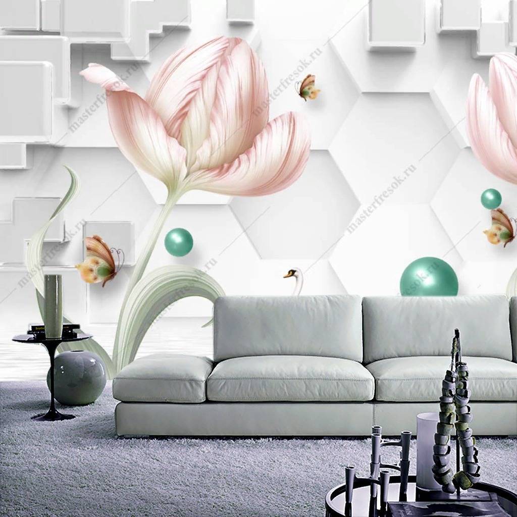 Фотообои 3д тюльпаны  10-845