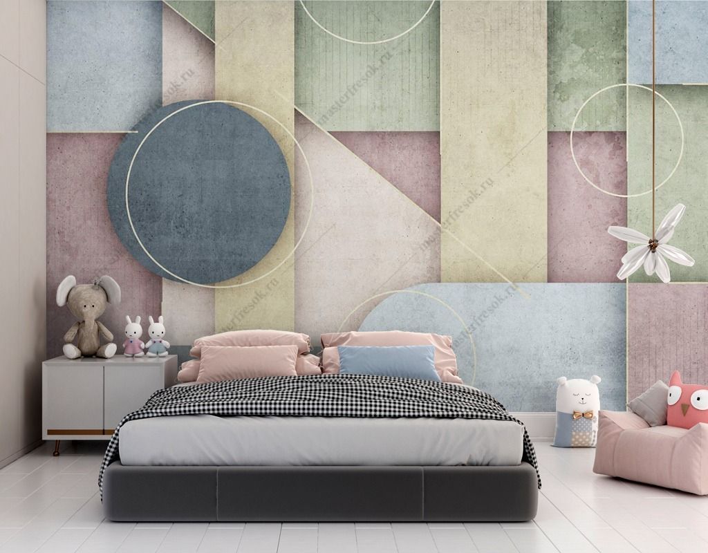 Фотообои Круги на геометрическом фоне  9-1649