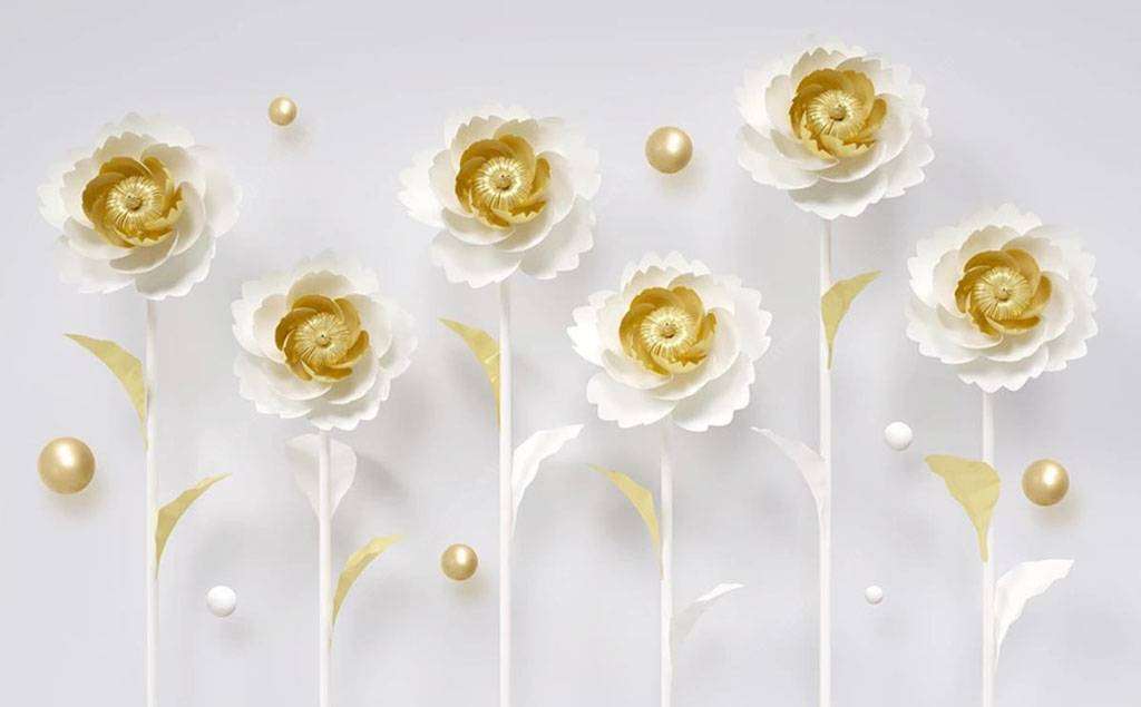 Фотообои в интерьере 3d цветы  15-598 фото