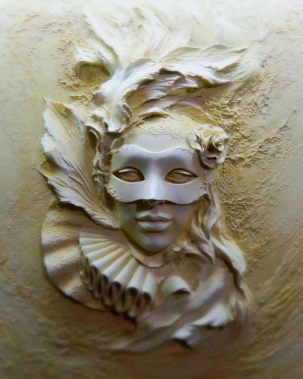 Фотообои в интерьере маска 3д  7-808 фото