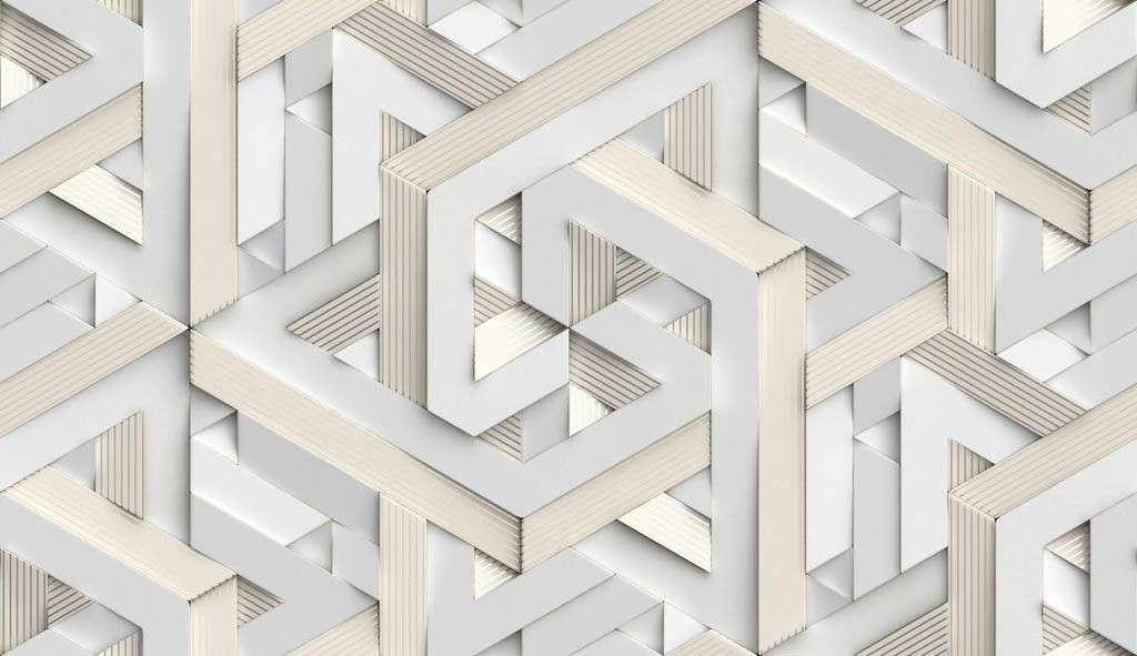 Фотообои в интерьере объемные линии  9-1576 фото