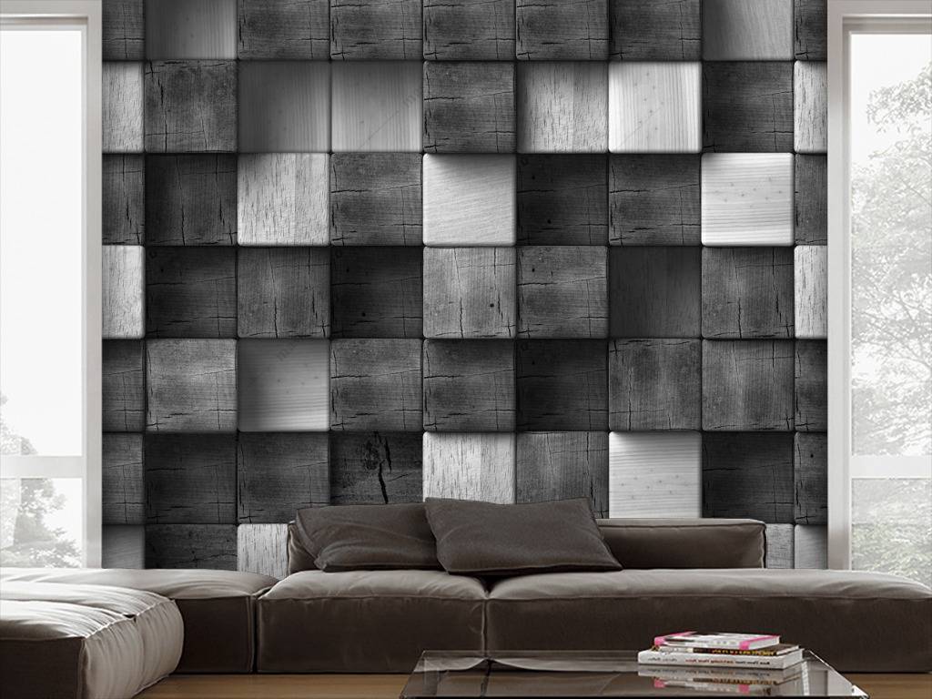 Фотообои 3д кубики черные  10-683