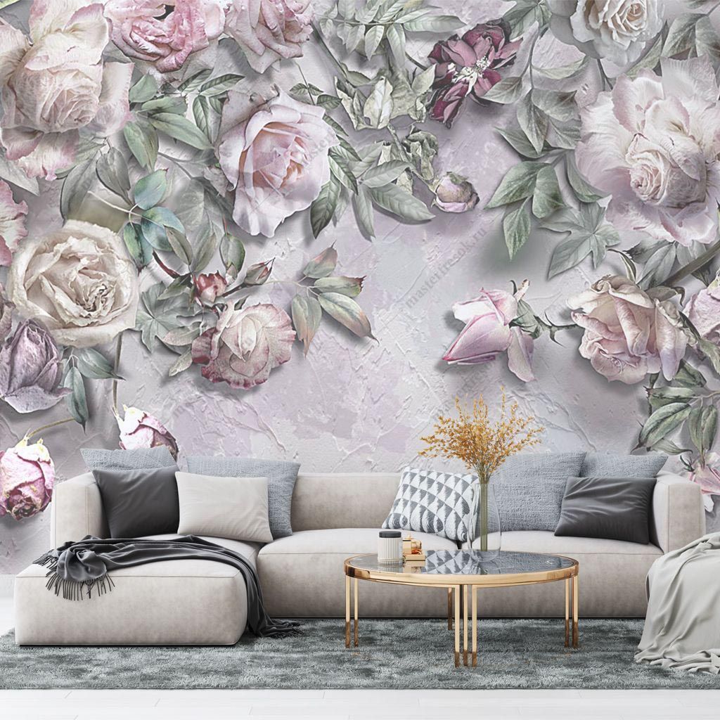 Фотообои Розочки фоновые в 3Д  13-435