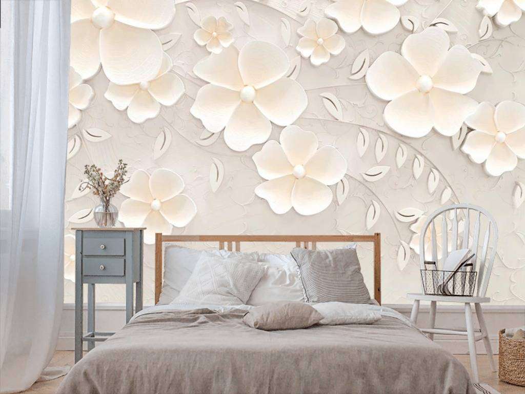 Фотообои в интерьере стерео цветы 3д  15-474 фото