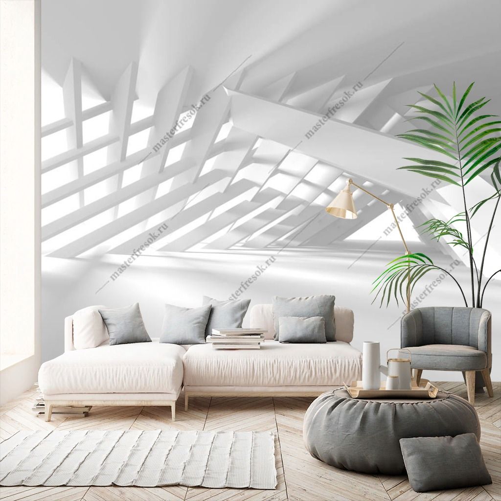 Фотообои Белый абстрактный фон 3д  10-943