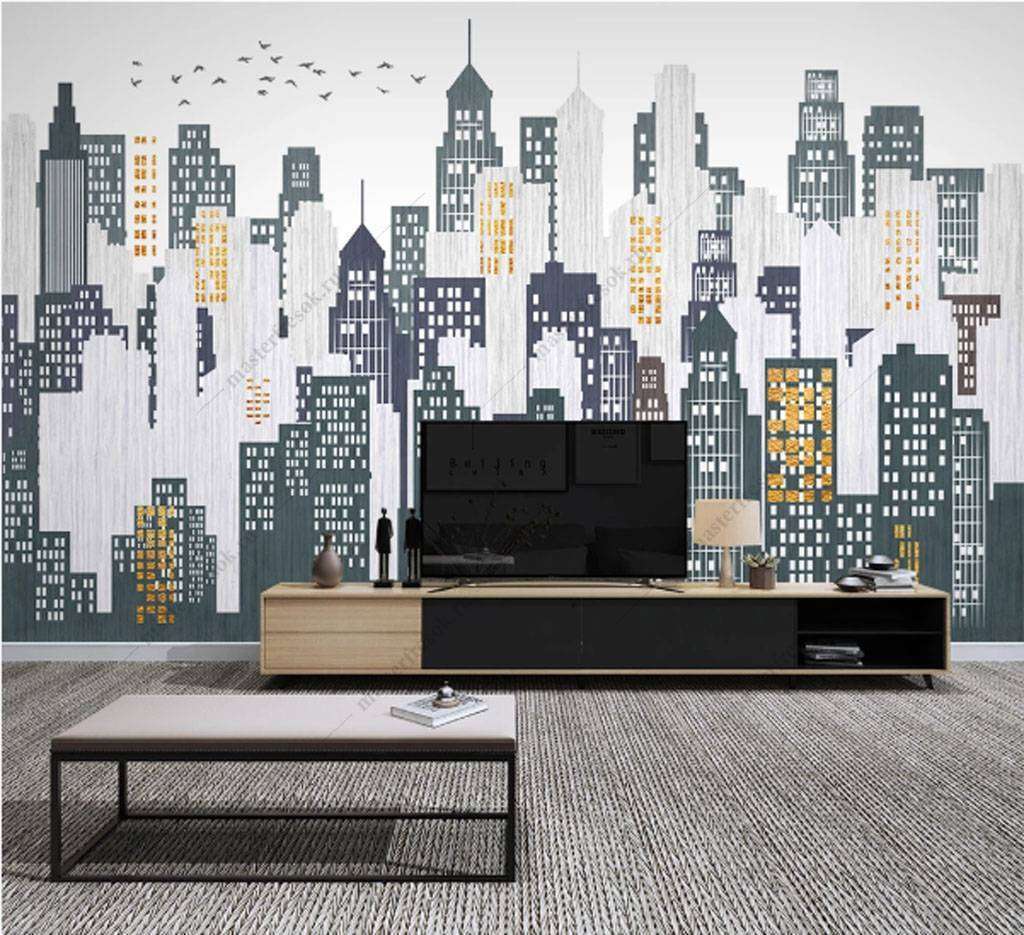 Фотообои Бесшовные обои на стену:  Ночной город. Артикул: 15-854  