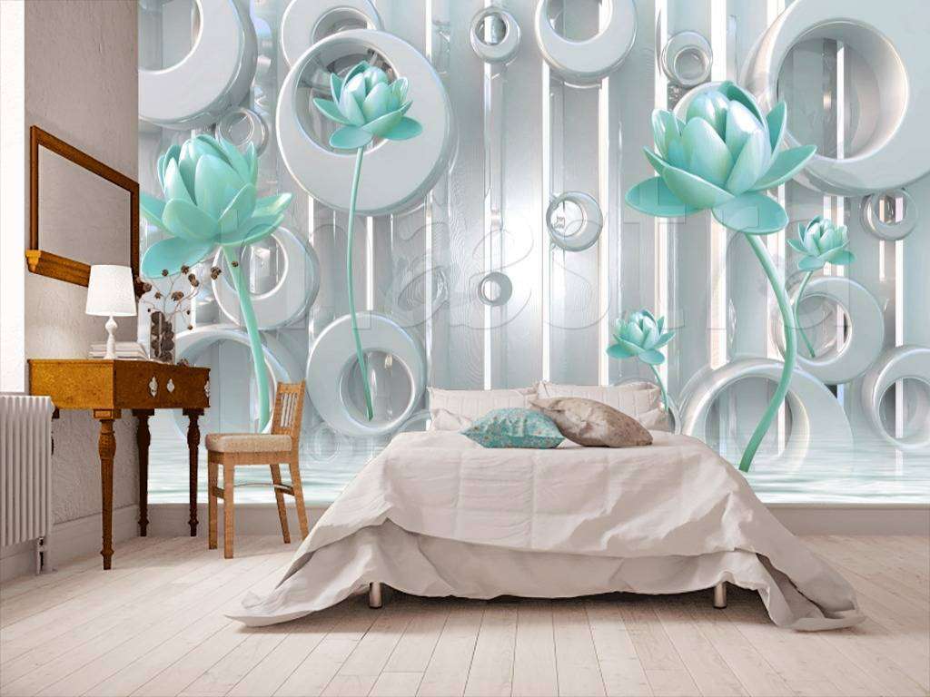 Фотообои Бирюзовые цветы  10-587