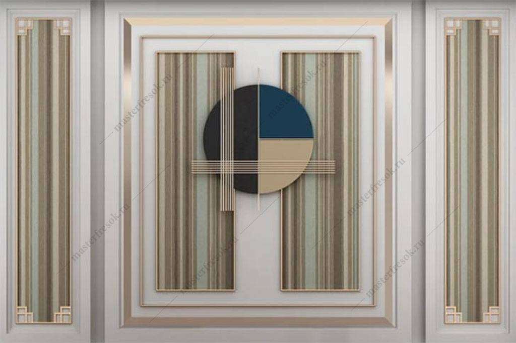 Фотообои в интерьере рамки в полоску  16-061 фото