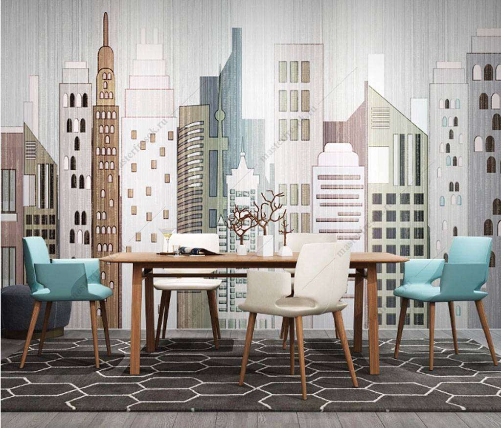 Фотообои в интерьере урбанистика  15-846 фото