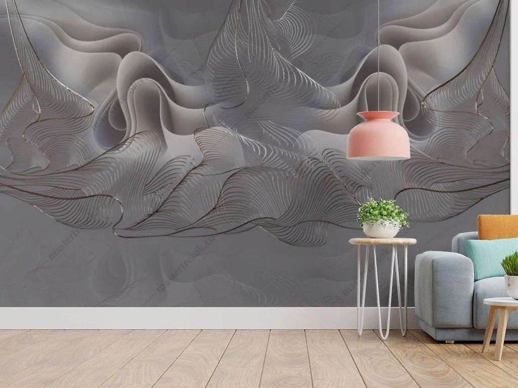 Фотообои в интерьере флюид арт абстракция 3д  13-650 фото