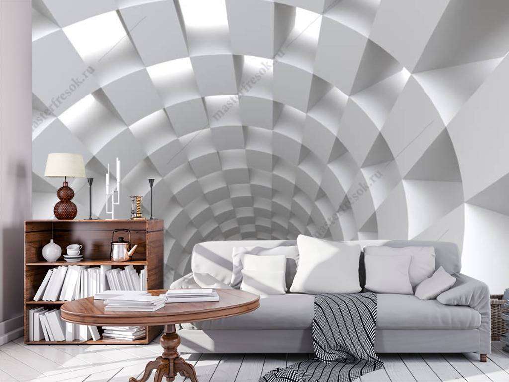 Фотообои в интерьере 3д белый коридор  10-783 фото