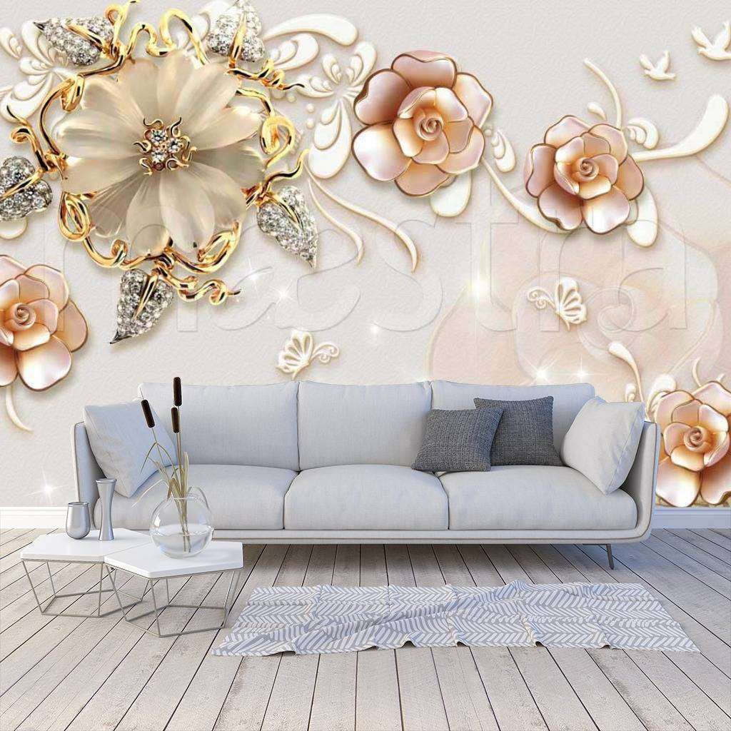 Фотообои 3д цветы жемчужные  7-800