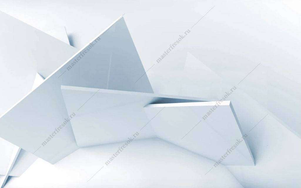 Фотообои в интерьере белая геометрия  15-813 фото